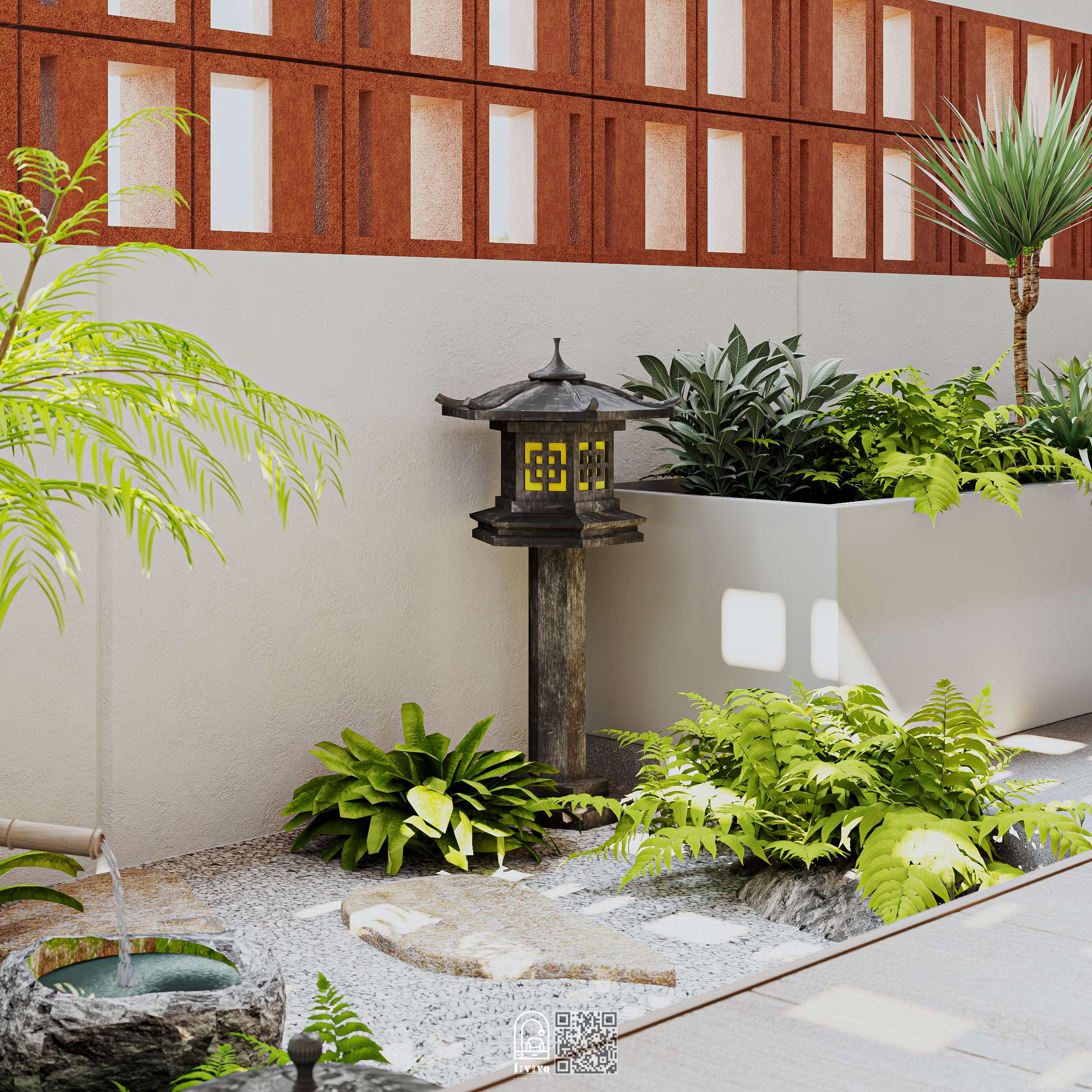 trang tri san vuon tieu canh
